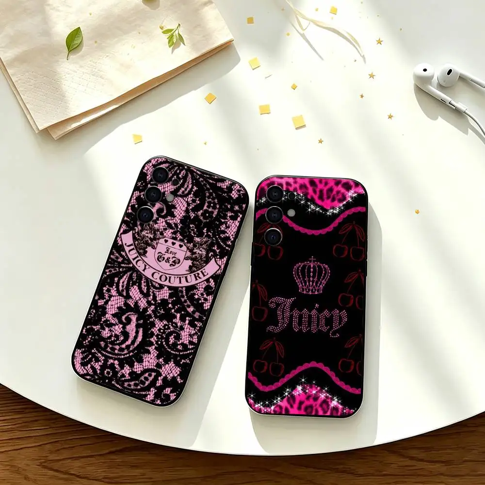 J-JUICY C-COUTURE    Phone Case For Samsung S25,S23,S22,S20,S21,S30,Ultra,Plus,Note,5G Black Cover