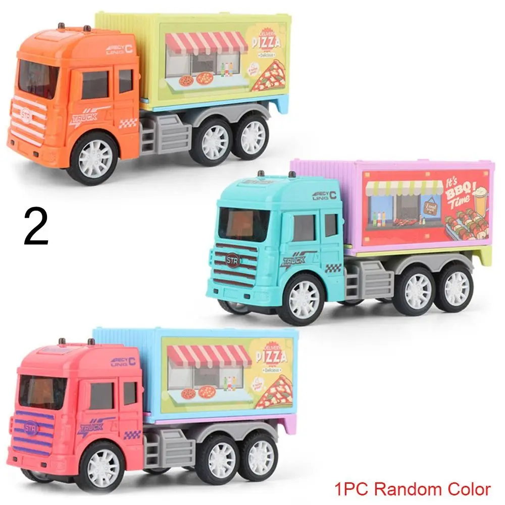 Random Color  Gift Cooking Game Push Forward/Backward Van Lorry Model Ice Cream Truck Mini Inertia Car Kitchen Role Play