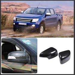 Rearview Mirror Cover Side Wing Rear View Mirror Case Cover Carbon Fiber/Gloss Silver For Ford Ranger Wildtrak 12-16 Accessories