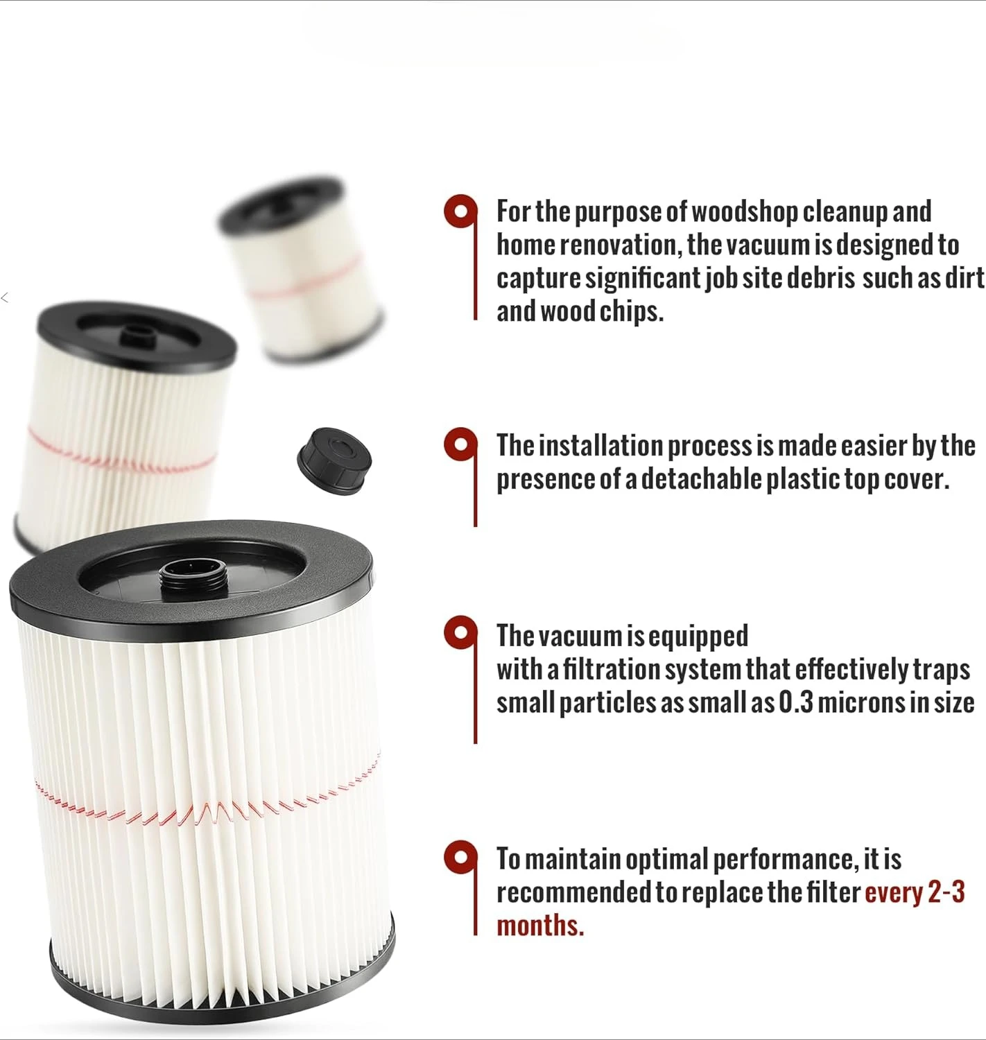 17816 掃除機フィルター職人用 9-17816 ウェット/ドライ真空洗える掃除機濾過フィット 5/6/8/12/16/32 ガロン