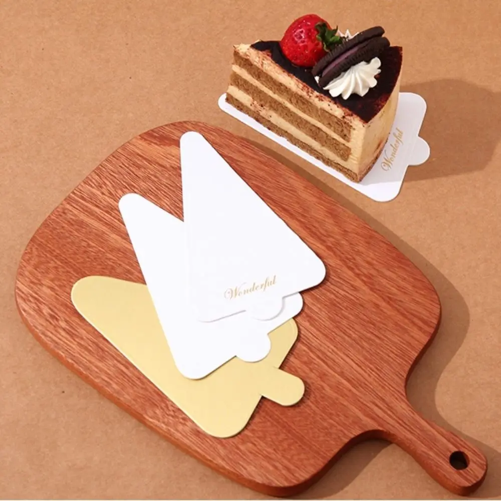 50/100pcs Disposable Dessert Boards Golden White Round Square Mousse Cake Base Thicken Paper Cupcake Display Trays for Parties