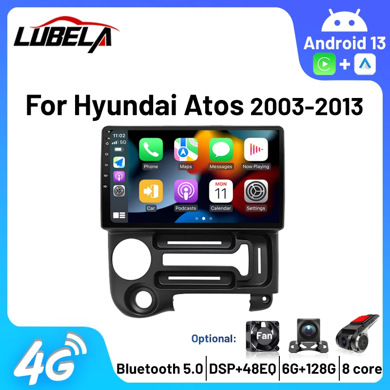 

2Din Carplay Car Radio For Hyundai Atos 2003-2013 Multimedia Player Android 13 4G WIFI Navigation Carplay Stereo DVD Head Unit