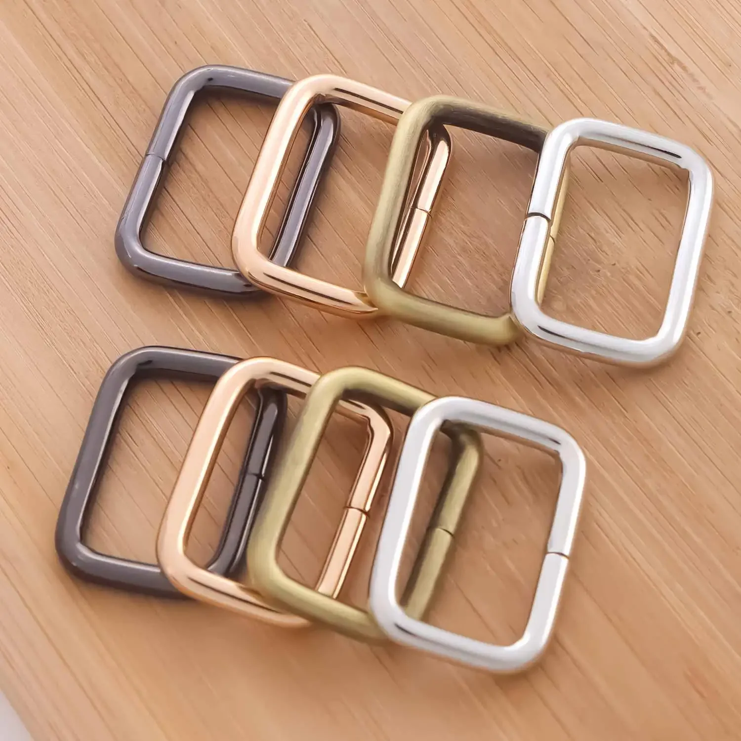 5pcs Metal Rectangle Ring Webbing Buckle Metal Rings for Bag Purse Ring for Strap Belts Buckles Square Ring