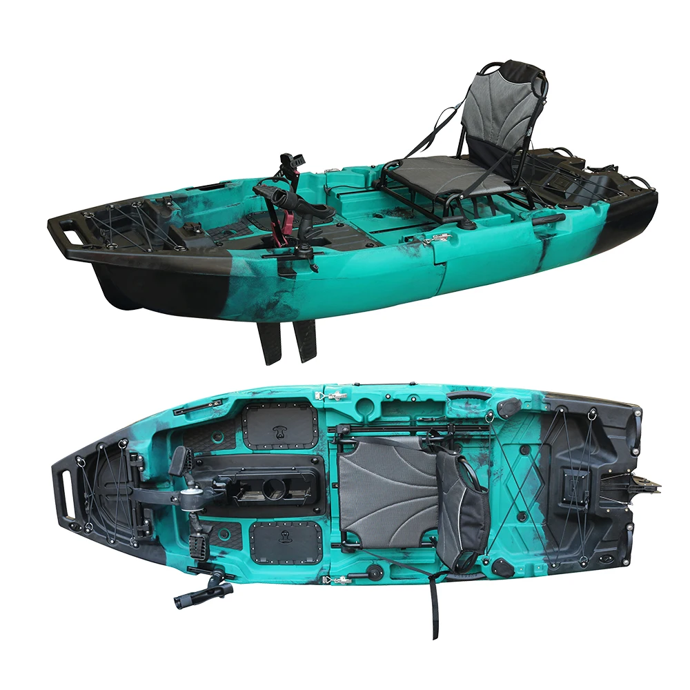 8ft Modular Fishing Kayak 1 Person Paddle Drive System Ready Sit on Top Eco-Friendly Lightweight PE Material 2-Year Warranty