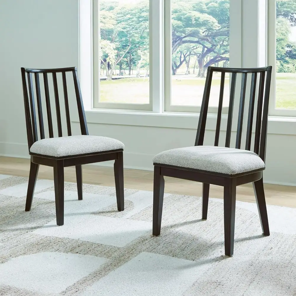 Galliden Urban Upholstered ArmlDining Chair, Set o 2, Black & Light Gray