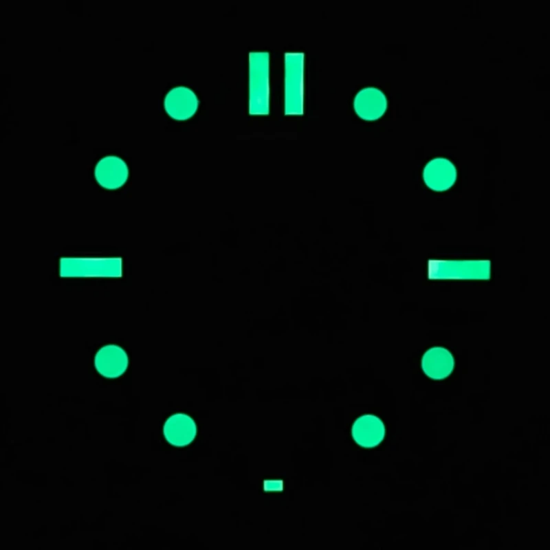 GRAMOCK 31mm Watch Dial Black White Blue Green Dial Green Luminous Fit NH35 Movement 6 O\'clock Date Window