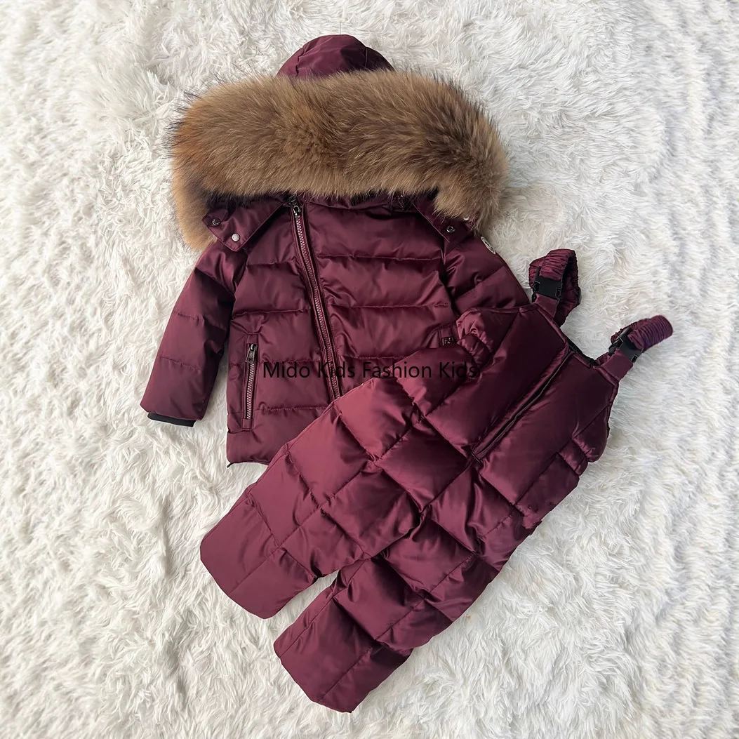 Children's down jacket men and women baby out 012 set of medium-length thickened brand White duck down suit wholesale