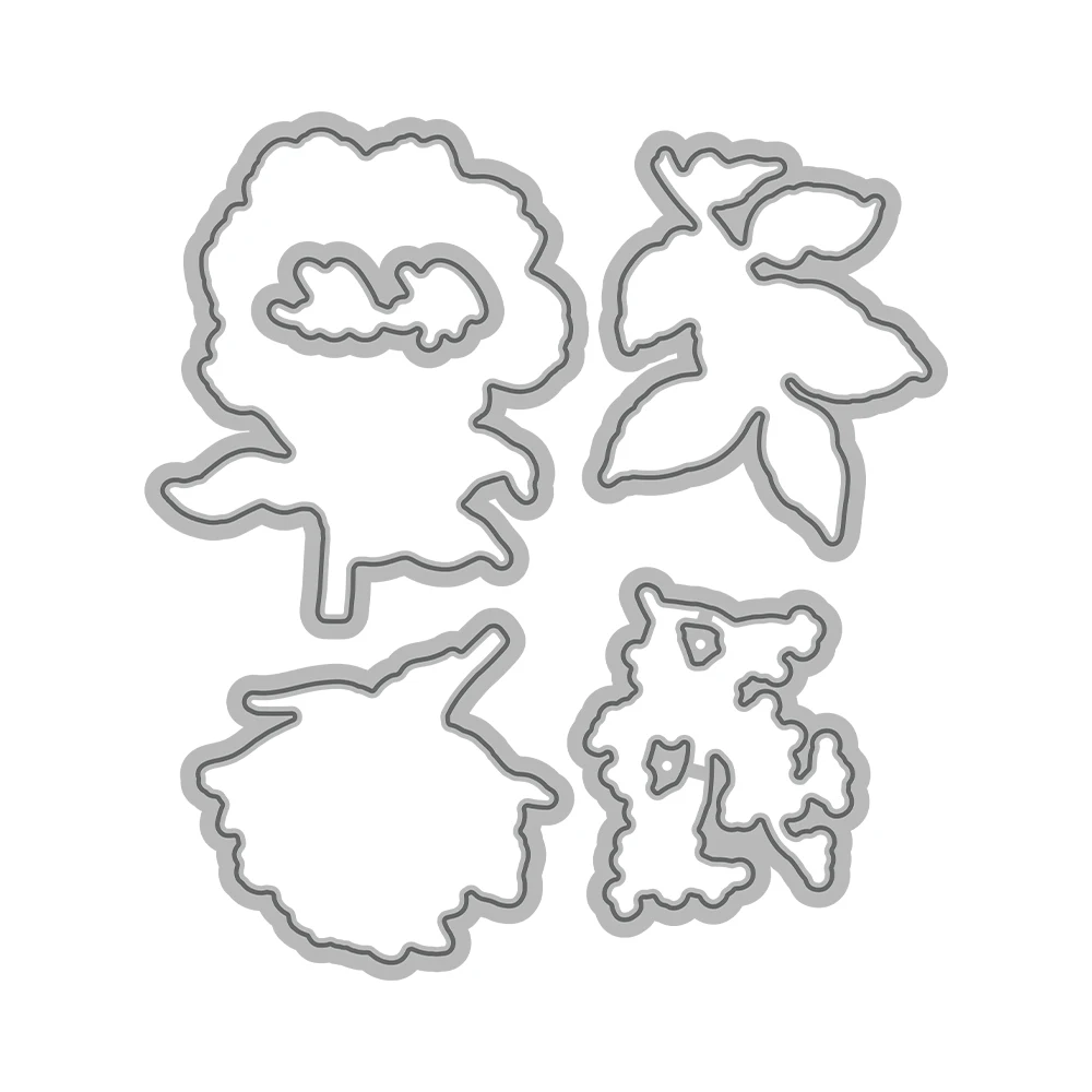 Mangocraft Spring Season Blooming Flowers Cutting Dies Clear Stamp DIY Scrapbooking Metal Dies Silicone Stamp For Cards Albums