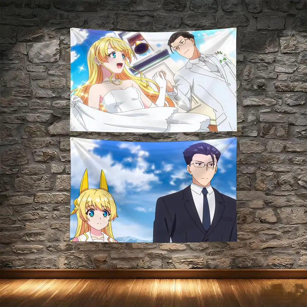Isekai Anime F-Fantasy Bishojo Juniku Ojisan to Flags Tapestry Creative Pattern Photo Living Room Wall Art Party Outdoor Decor