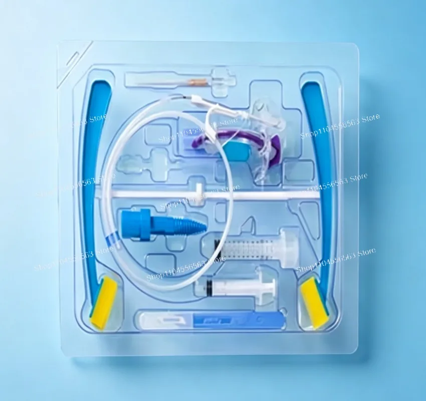 Percutaneous Cuffed Tracheostomy Tube Kit Disposable with Inner Cannula 7.0-9.0mm for ICU Ventilation