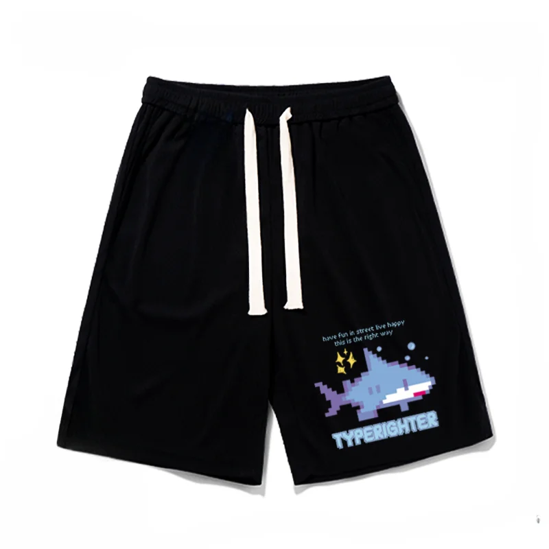 

Summer Men's Casual Short Pants Printting Solid Elastic Waist Jogging Slim Shorts Holiday Breathable Baggy Oversized Trousers
