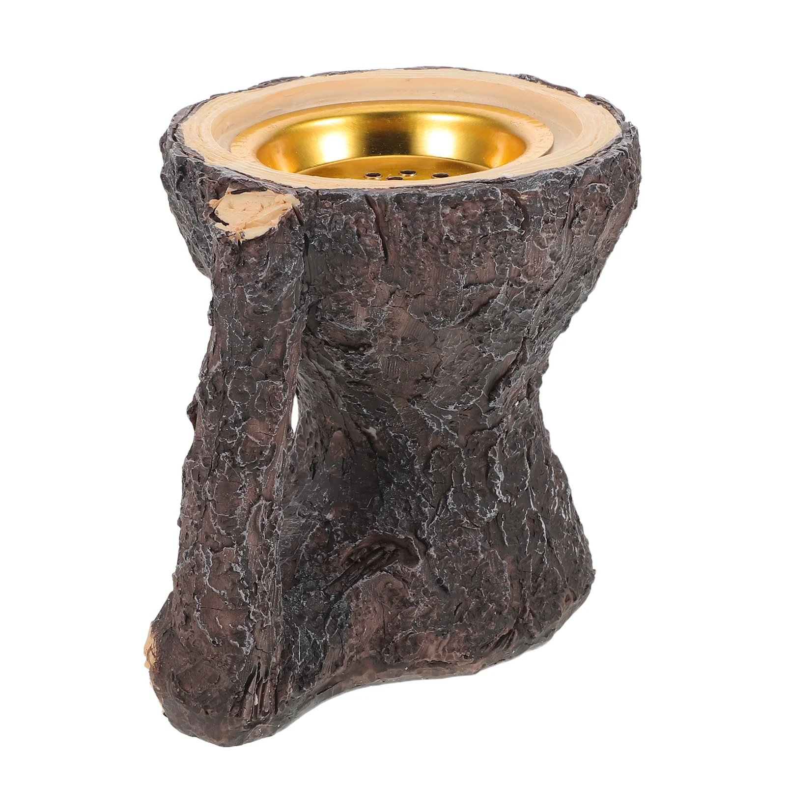 

Tealight Holder Resin Stump Vintage Bark Texture Rustic Pillar Candlestick for Wedding Party Holiday Birthday Decoration
