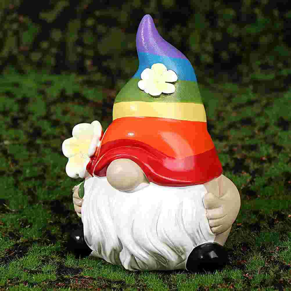 

Garden Gnome Statue Resin Craft naments Cute Gnome Decor Outdoor Indoor Table Pond Lawn Desk Bookcase Shelf Dining