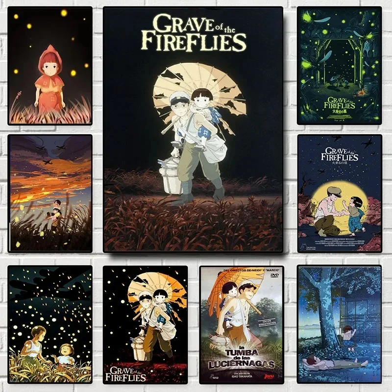 

Grave of The Fireflies Miyazaki Ghibli Anime Movie Canvas Painting Wall Art Picture for Home Decor Poster and Prints