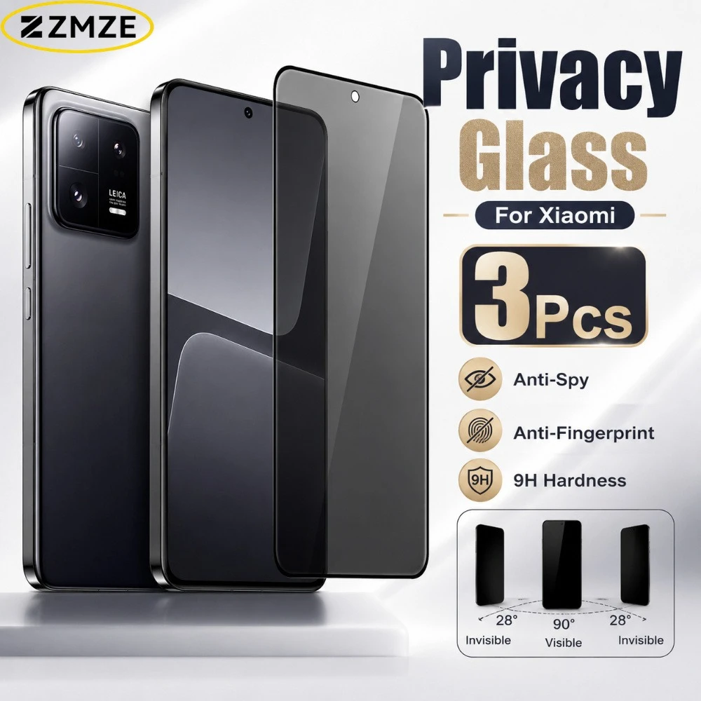 Набор из 3 защитных пленок из закаленного стекла для Xiaomi 15, 14, 13, 12S Ultra, 15, 14, 13, 12S, 12, 12T Pro, 14 Civi, 13, 12 Lite, 12X Series, глянцевые, 9H