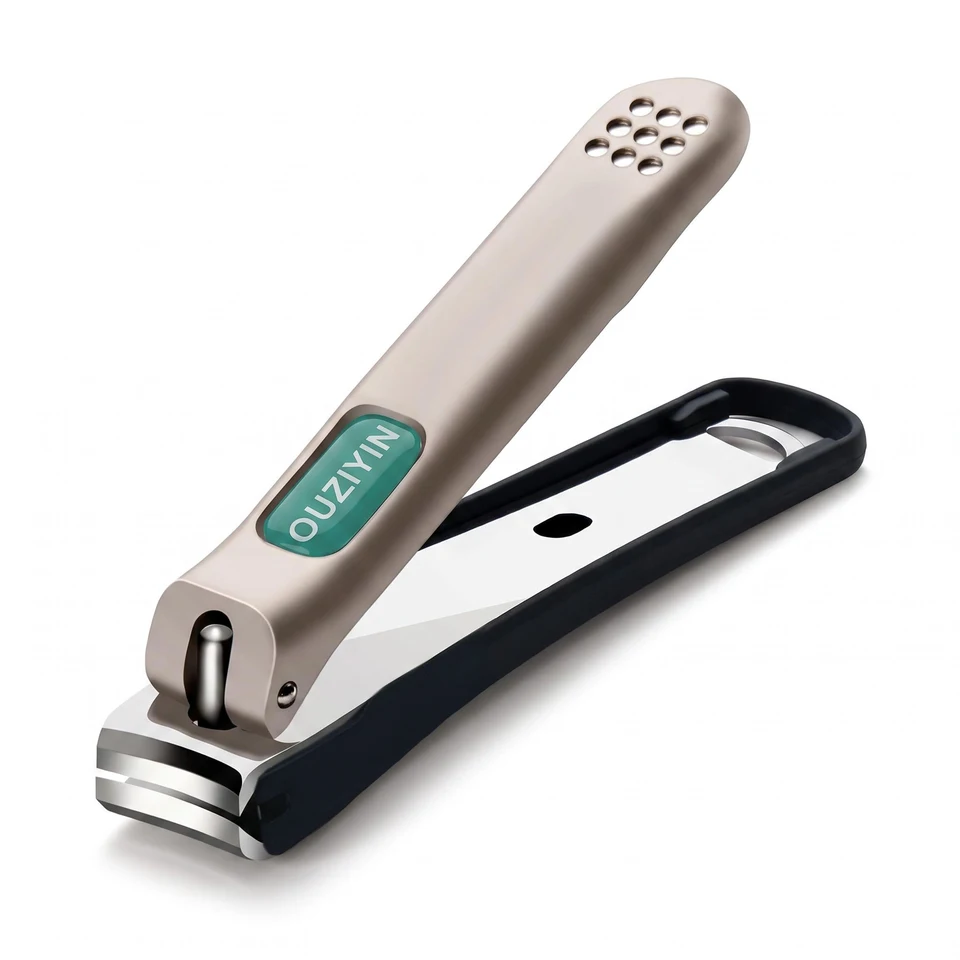 Kit de cortaúñas Ouriner anti-salpicaduras, cortaúñas de acero inoxidable duradero, lima de uñas, herramienta de manicura portátil para uñas de manos 3