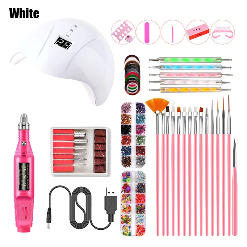 36W UV LED Lamp Set For Nail Manicure 12 LED Professional Gel Polish Drying Lamps Light Nail Art For Manicure Store Tools