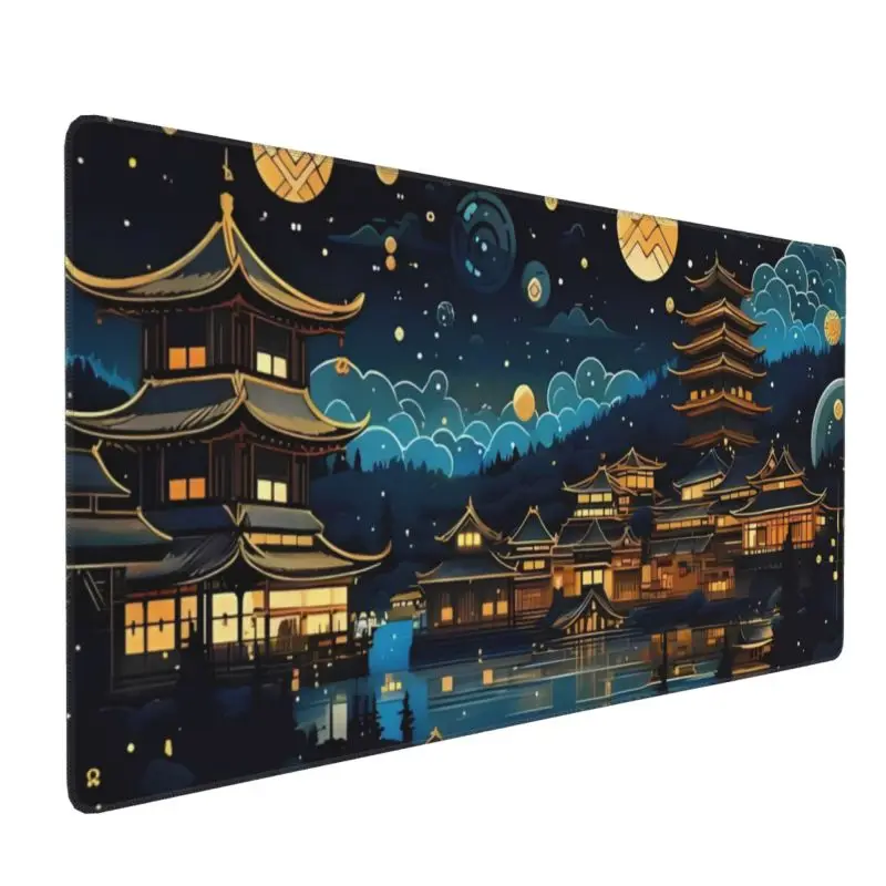 Dreamscape Desk Mat Ancient Village and Lake Design Large Mouse Pad Computer Mousepad Gaming Laptop Keyboard Mouse Mats Mausepad