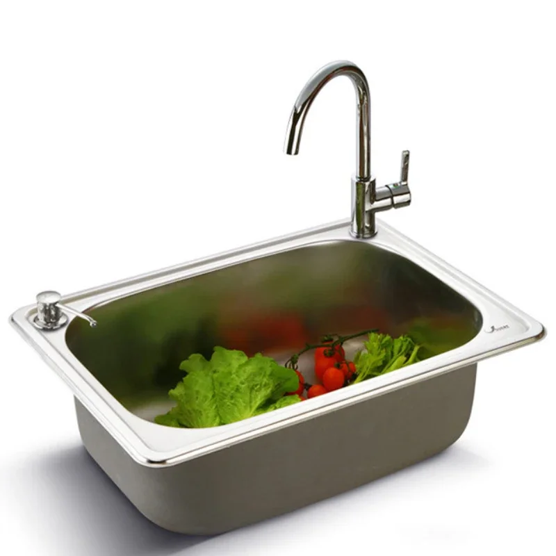 

Factory Direct Sales Kitchen Sink Brushed Finished Single Metal Sink Stainless Steel