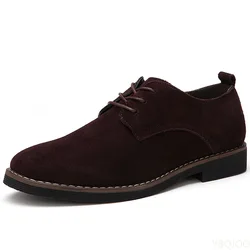 Plus Size 38-48 Oxford Men Shoes PU Suede Leather Spring Autumn Casual Men Leather Shoes Male Dress Shoes