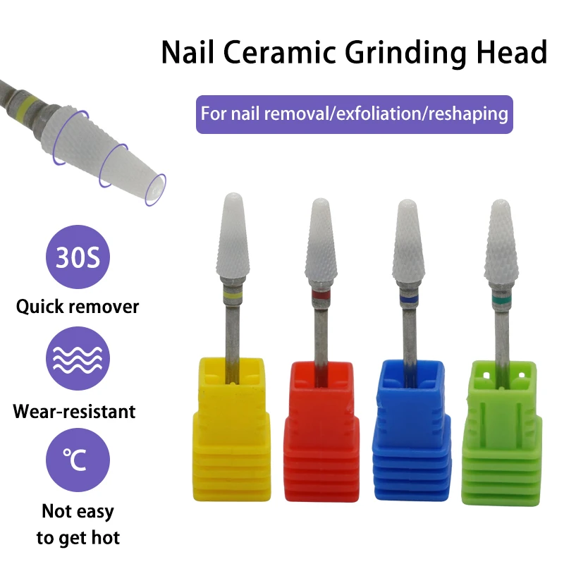 DDQ Remove Gel Polish Equipment Tools Umbrella Shape Ceramic Nail Drill Bits for Manicure Pedicure