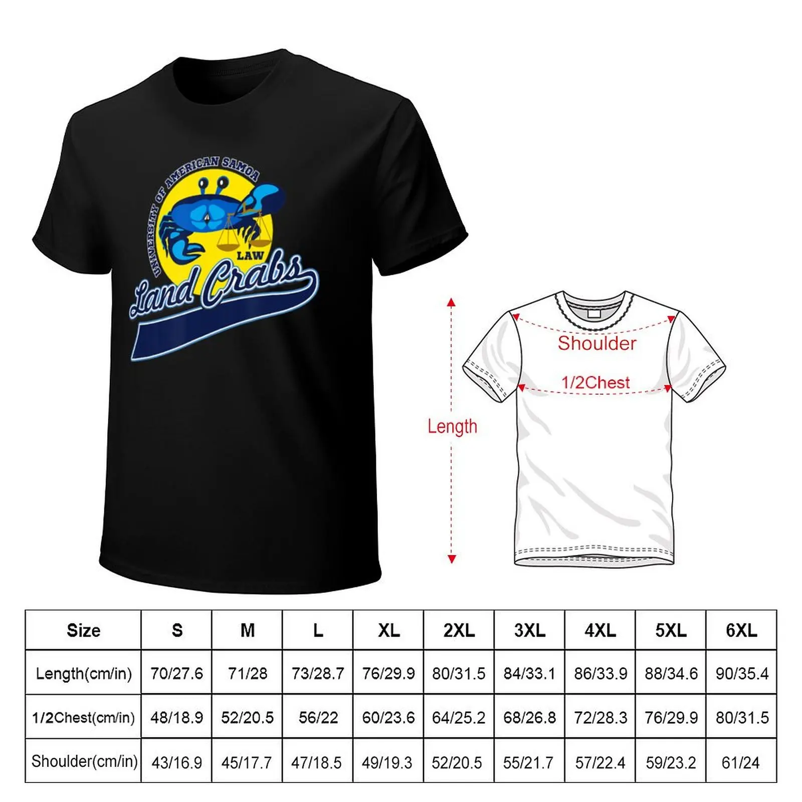 University Of American Samoa Land Crabs T-Shirt Large Size Soft Cotton T-Shirt