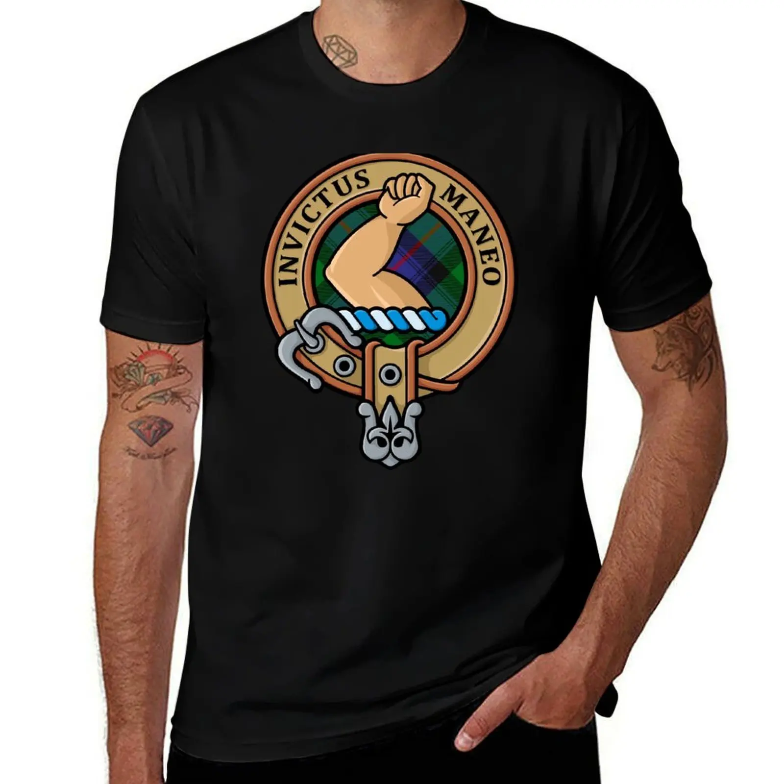 

Clan Armstrong Crest over Tartan T-Shirt anime tshirt cotton t shirt man T-Shirt