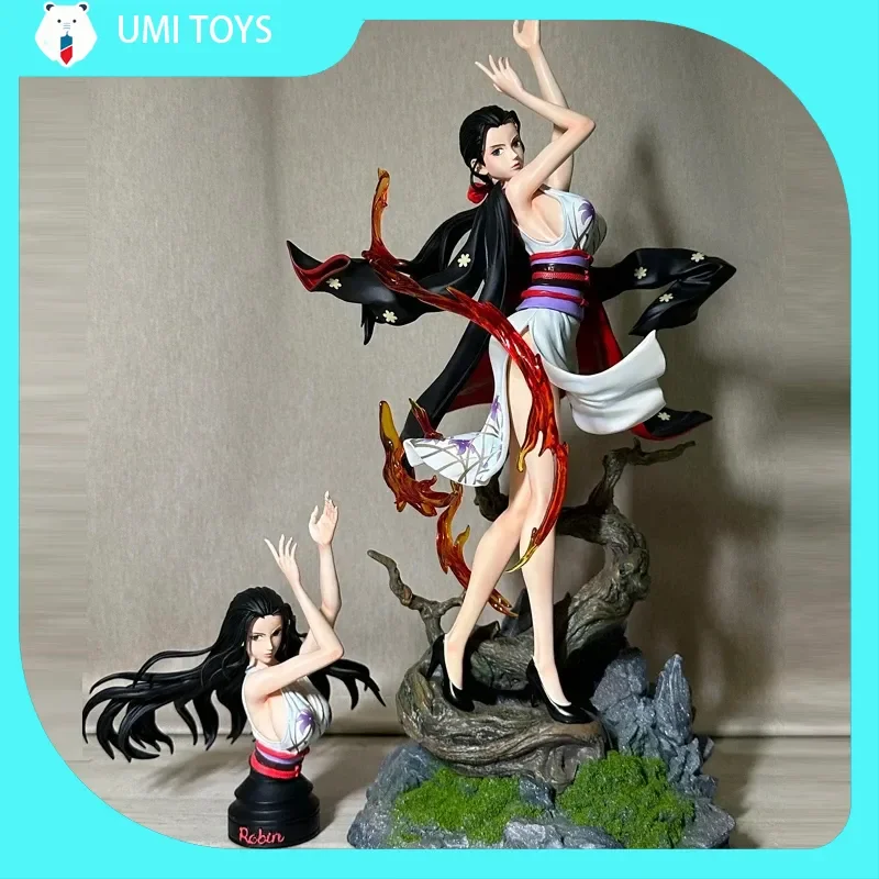 

37cm One Piece Anime Figure Nico Robin Action Figure 2 Heads Figurine Pvc Gk Collection Statue Model Room Decora Desk Toy Gift