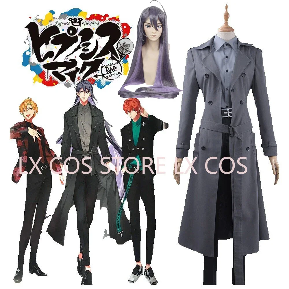 Japanese Division Rap Battle Cosplay Hypnosis Mic Matenrou Jinguji Jakurai Gray Trench Shirt Pants Halloween Costume Men Suit