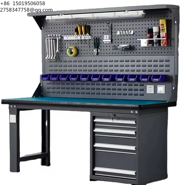 2026 Workshop Staff Workstation With Tool Pegboard Garage Storage Industrial Work Bench With Drawers