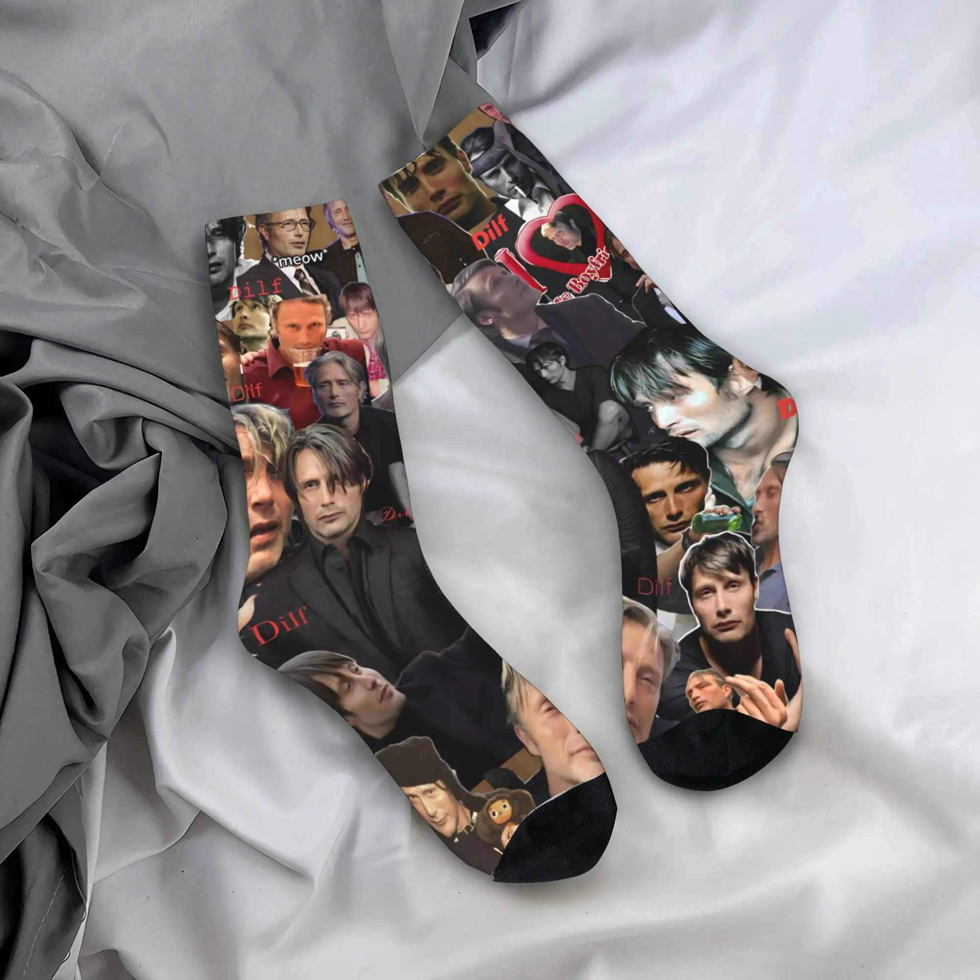 

Женские и мужские носки Mads Mikkelsen, чулки, противоскользящие носки высокого качества, осенние новинки, носки для скалолазания с принтом