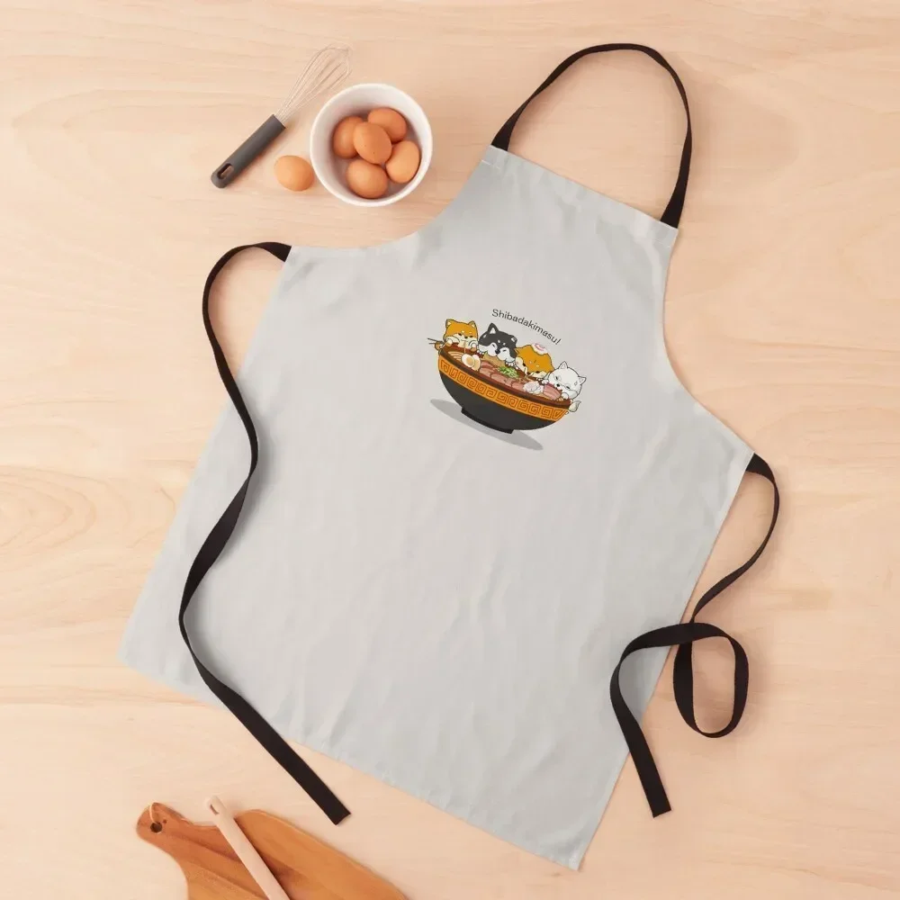 Shiba Inu eating - Shibadakimasu! Apron For Cosmetologist cooks clothes Apron