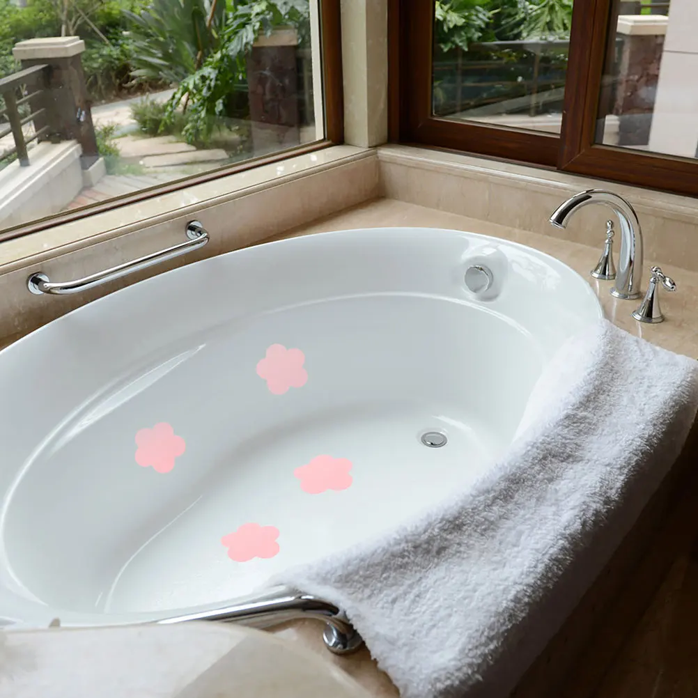 

20pcs Stickers Pink Petal 8 5x8 5cm Peva Bath Tub Shower Kids Tub Floor Grip Bathtub Non Slip Decals Decals Anti Skid Tiles