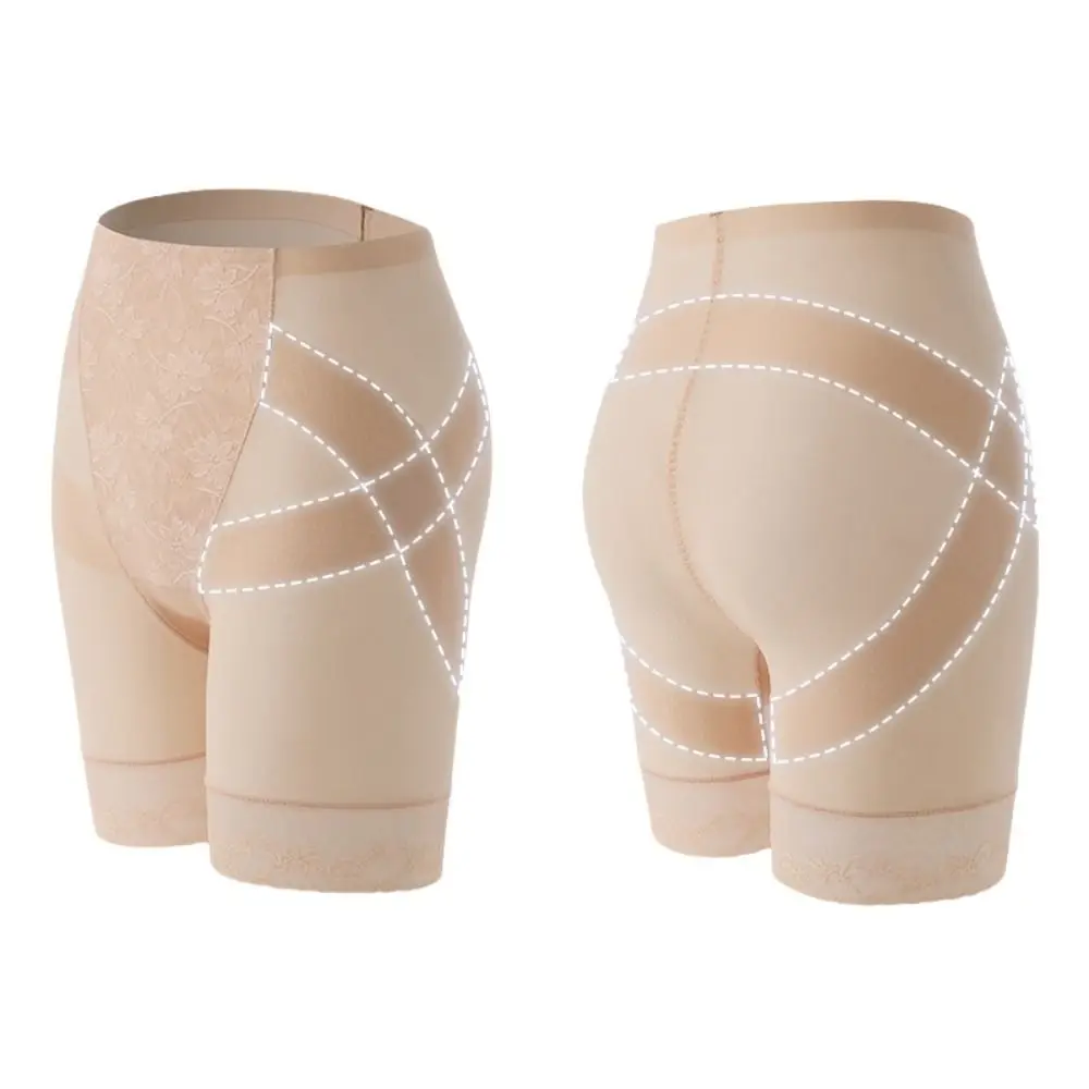 

High Waist Tummy Control Shapewear Shapers Lingerie Butt Lifting Panties Safety Pants Belly Contracting Lace Mesh Briefs Ladies