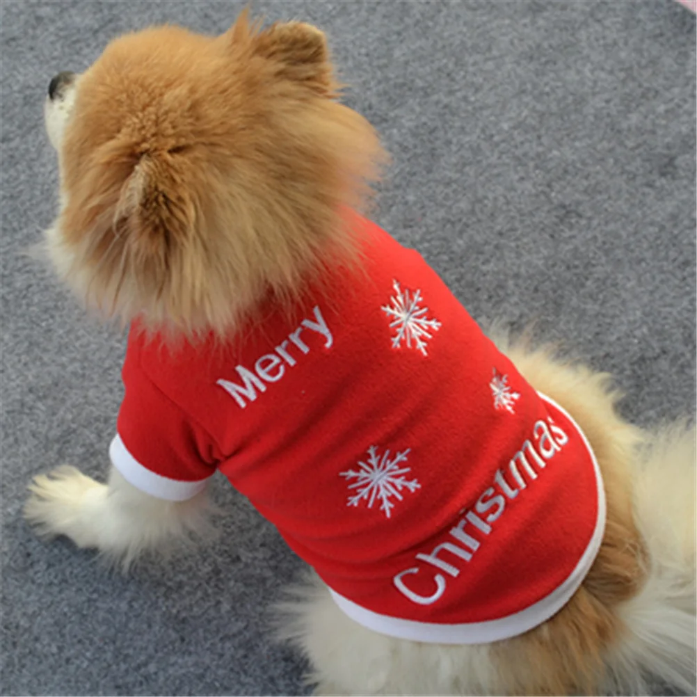 

Pet Dog Clothes Size S Christmas Warm Coat Snowflake Winter Sweatshirt Dog Hoodie Pet Outfits Outdoor Use Snowflake Winter Coat