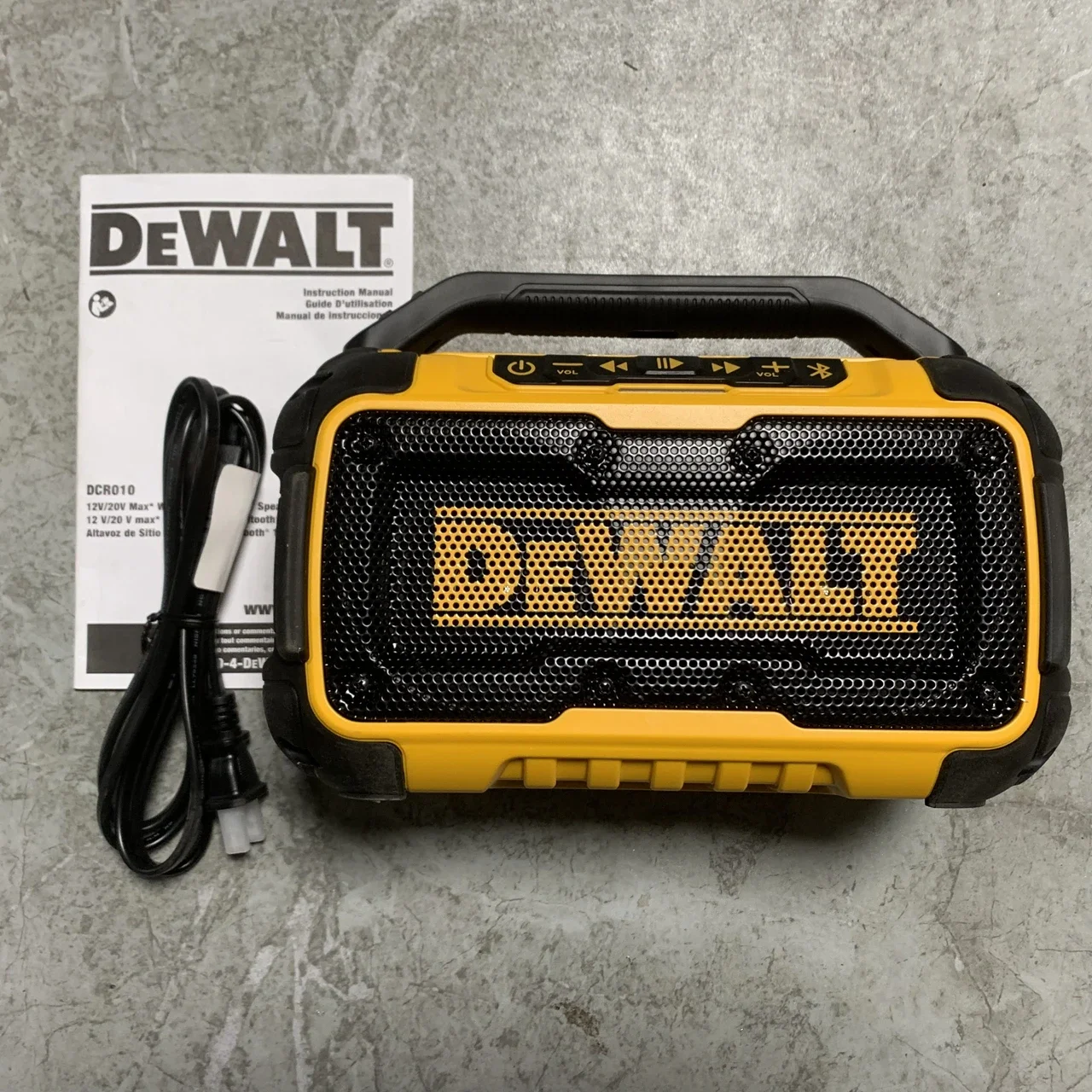 DEWALT DCR010 12V/20V MAX Jobsite Bluetooth Speaker-Cord Or Cordless 120V  body only