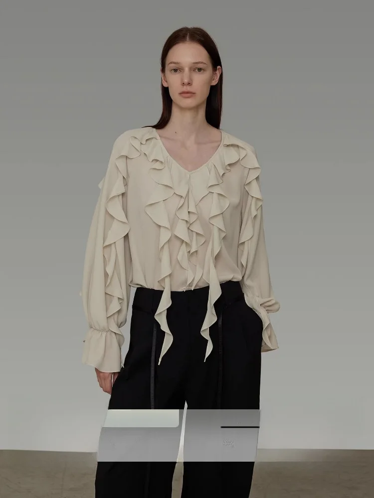 

Свободное женское платье с V-образным вырезом и длинными рукавами, асимметричное, драпированное, весеннее, новинка, удобное, дышащее, простое, для повседневной носки