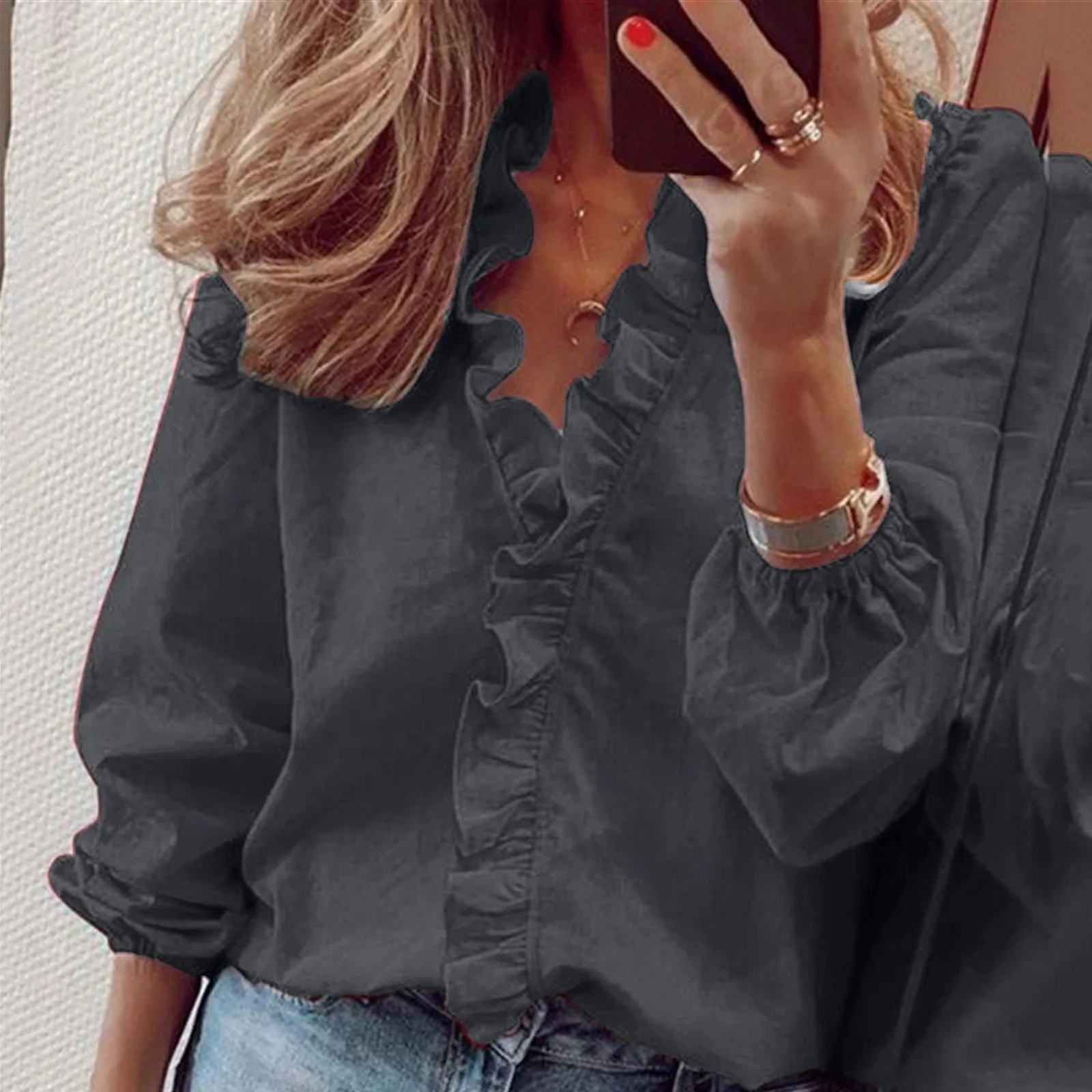 Vintage Solid Casual Loose Blouses For Women Fashion 2024 Autumn Women's Oversized Shirts And Blouses Elegant Youth Female Tops