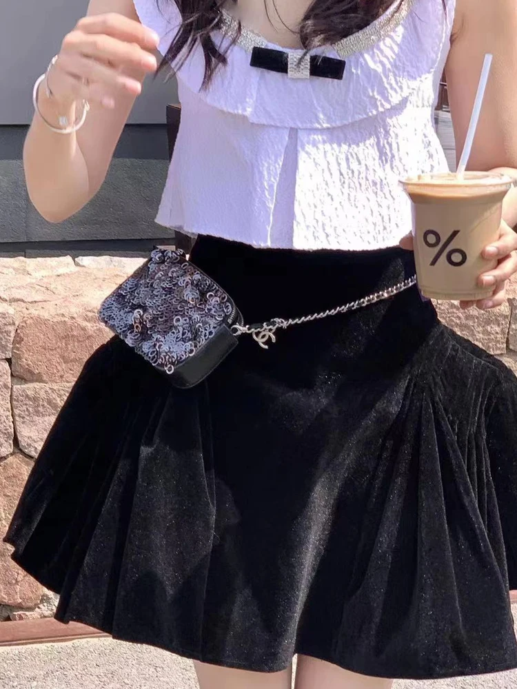 

Юбка Amor Bla Swan Velvet, пышная юбка с высокой талией, юбка Little Bla Dr Umbrella, женская премиальная модная юбка для осени и зимы