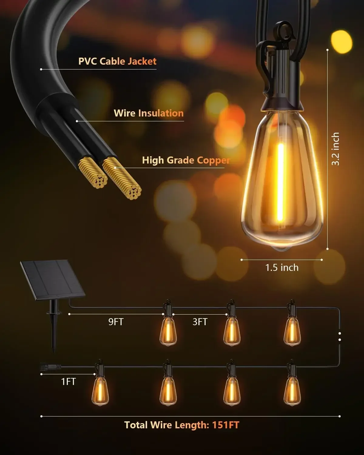 

Обязательно к покупке, премиум-качество! Уличные солнечные гирлянды, водонепроницаемые, с регулировкой яркости и таймером, ударопрочные, коммерческого класса, для патио и сада