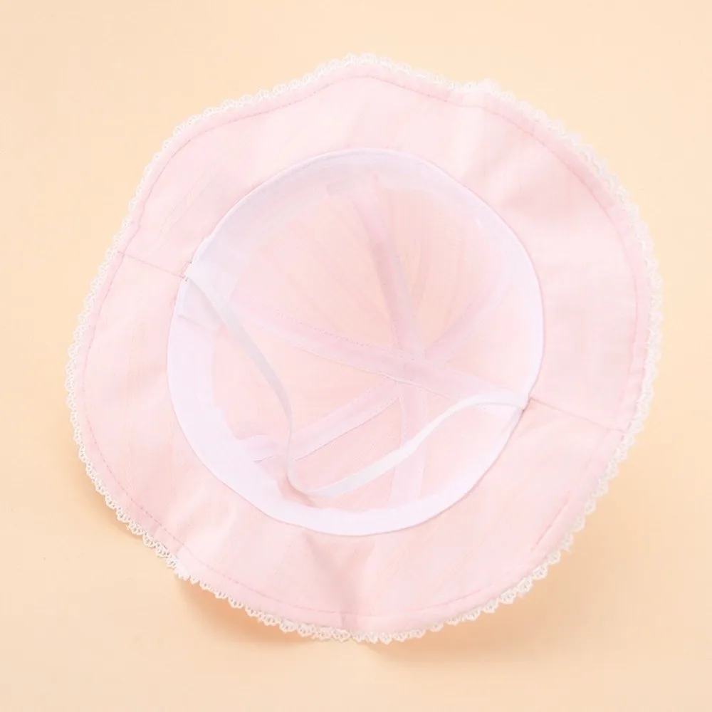 Bonito algodão bebê menina gorro proteção solar respirável chapéu de sol do bebê flor design adorável pescador chapéu primavera outono