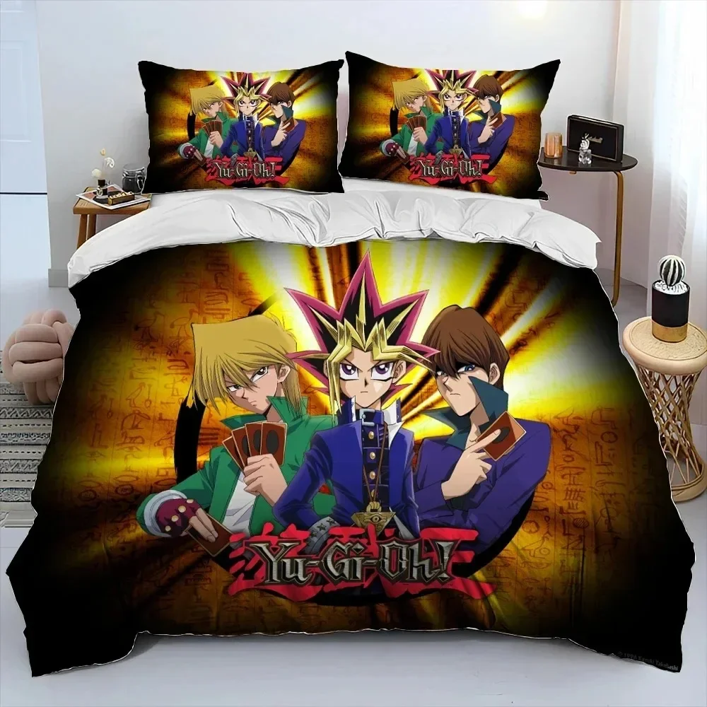 3D Print Yu-Gi-Oh MONSTER CARD Anime Bedding Set Duvet Cover Bed Set Quilt Cover Pillowcase Comforter king Queen Size Boys Adult