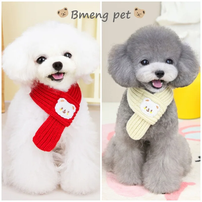 Warm Kawaii Scarf Dog Clothes Puppy Soft Comfortable Small Dogs Clothing Cat Accesorios Autumn Winter Thick Fashion Pet Items