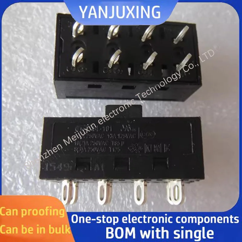 1~5pcs SL-101 8-pin 3-position Hair dryer power switch accessory Toggle sliding switch 8-pin 3-position switch 10A