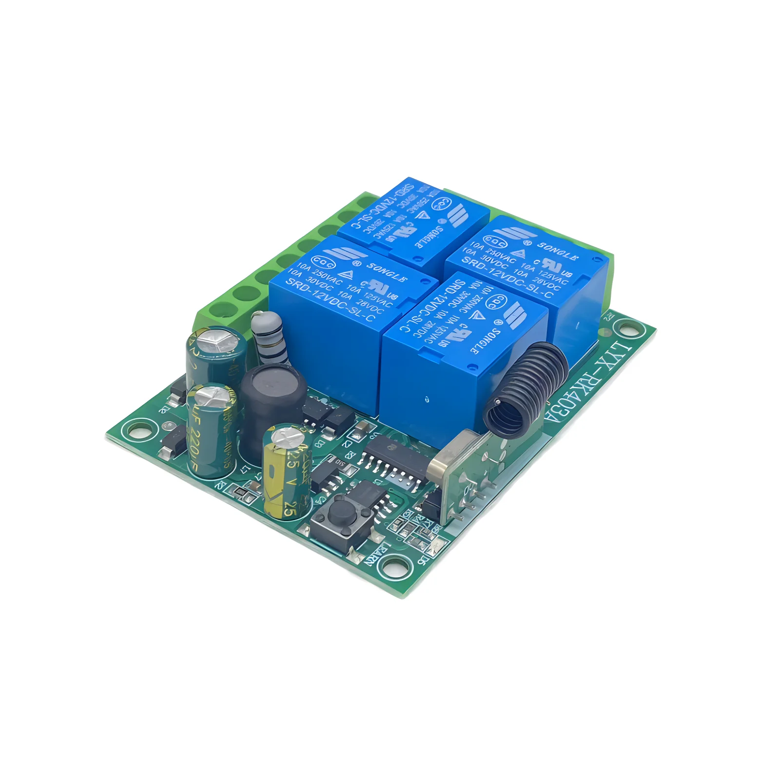 AC 220V 4 ช่องไร้สายรีเลย์ควบคุมสวิทช์ 433MHz เครื่องส่งสัญญาณระยะไกล Universal สําหรับโรงรถประตู