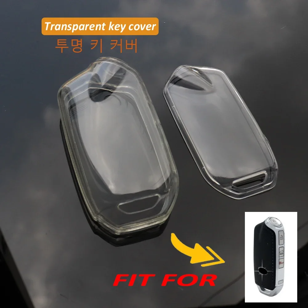 Transparent Car Key Case Cover Shell for Kia K3/K5 DL3/K7/K8 GL3/Sorento MQ4/KA4 Carnival/Sportage NQ5/Niro SG2/Seltos/EV6