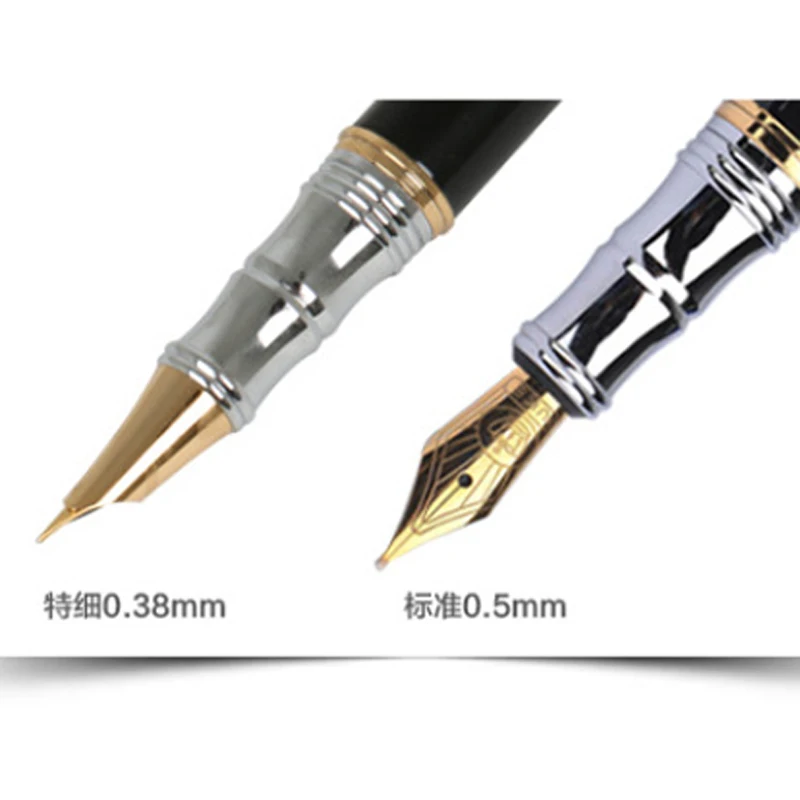 Duke High Grade Black & Golden Fountain Pen EF & F Nib 0.38 & 0.5mm For Writing Pen GFP005