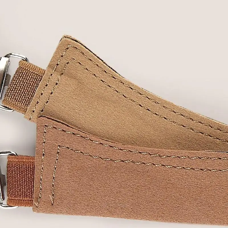 X5XA Elastic Shoe Straps Leather Heel Retention Laces with Alloy Fasteners Clip Anti Slip Heel Support Strap For Daily Wear