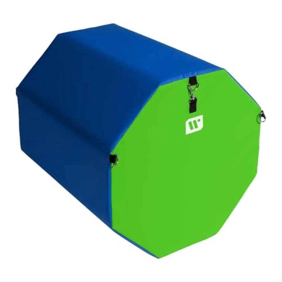 Gymnastics octagon skill shape tumbling mat for gymnastics cheerleading and martial arts: high-density foam blue non-slip surfa