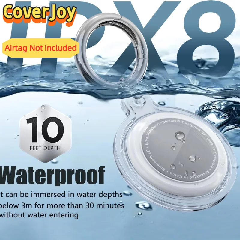 CoverJoy AirTag Keychain Case 1/2/4 Pack Pelindung Tahan Air Anti Hilang Pelacak untuk Hewan Peliharaan Anjing Kucing Kalung Kunci Koper